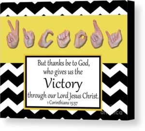 Master's Hand Collection Victory B&W Graphic Canvas Print