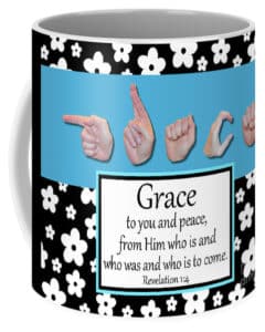 Grace B&W Coffee Mug from Master's Hand Collection