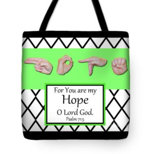 Master's Hand Collection Tote Bag Hope B&W Graphic