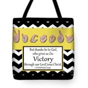 Master's Hand Collection Tote Bag Victory B&W Graphic