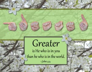 Greater is He Bible Verse Art