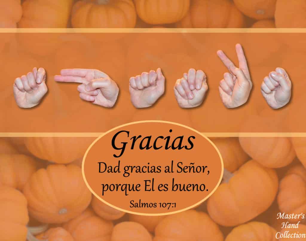 artwork titled Give Thanks Spanish by Master's Hand Collection