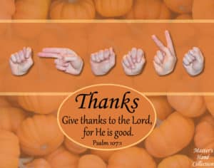 Christian Art titled Give Thanks by Master's Hand Collection
