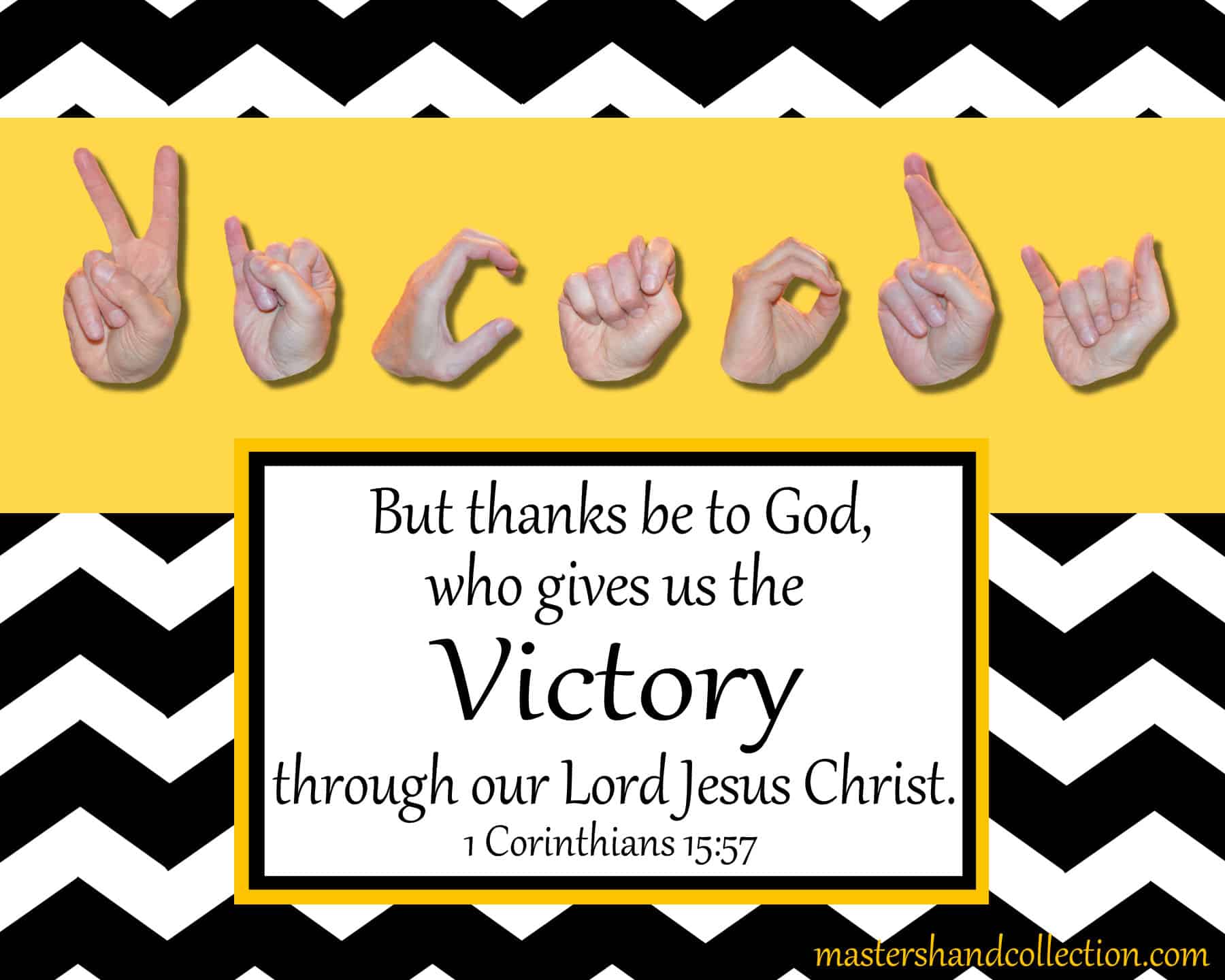Victory Black and White Bible Verse Art