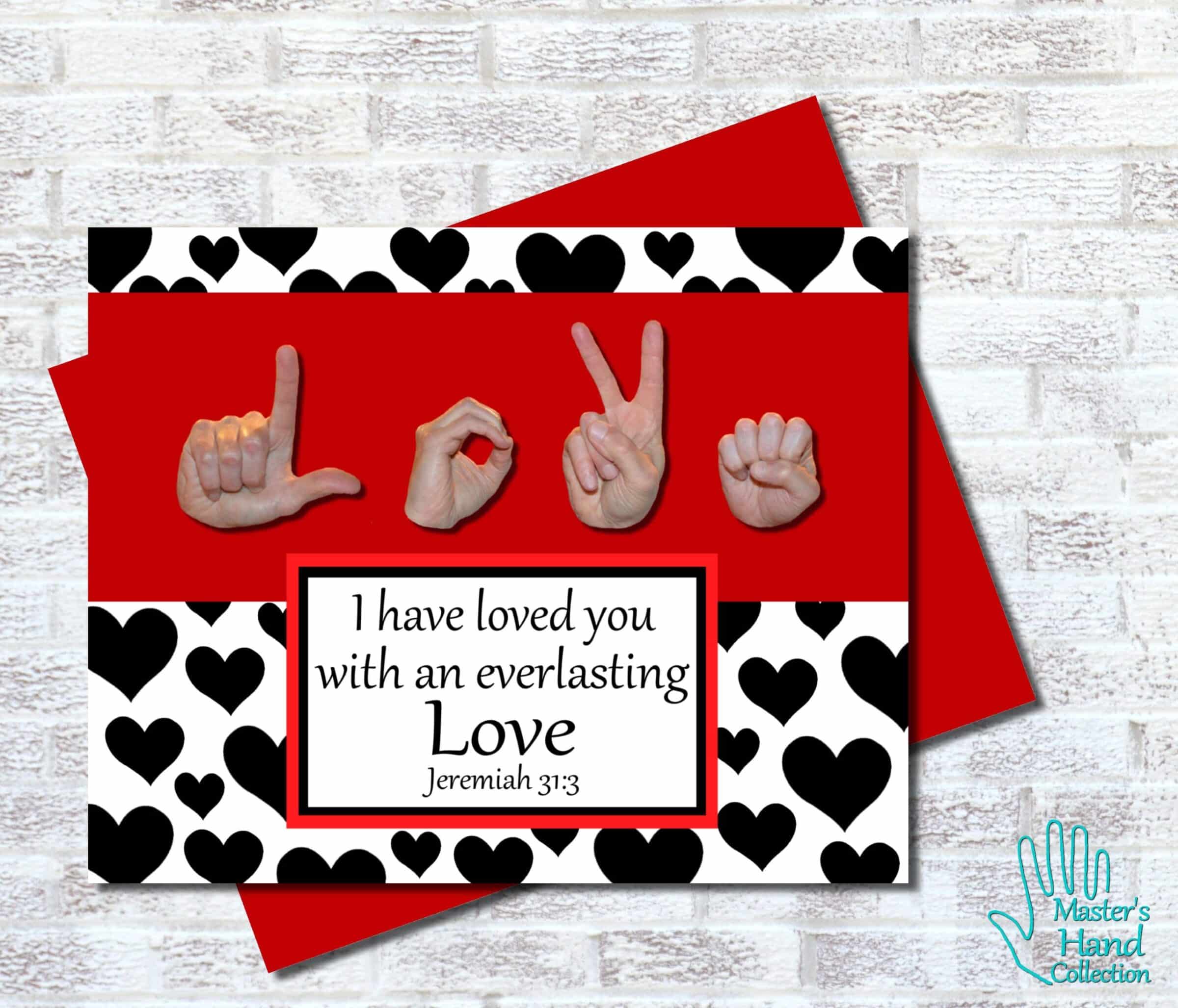 Love B&W Printable Card