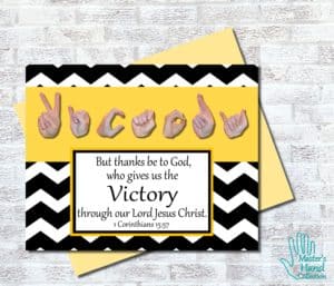 Victory B&W Printable Card