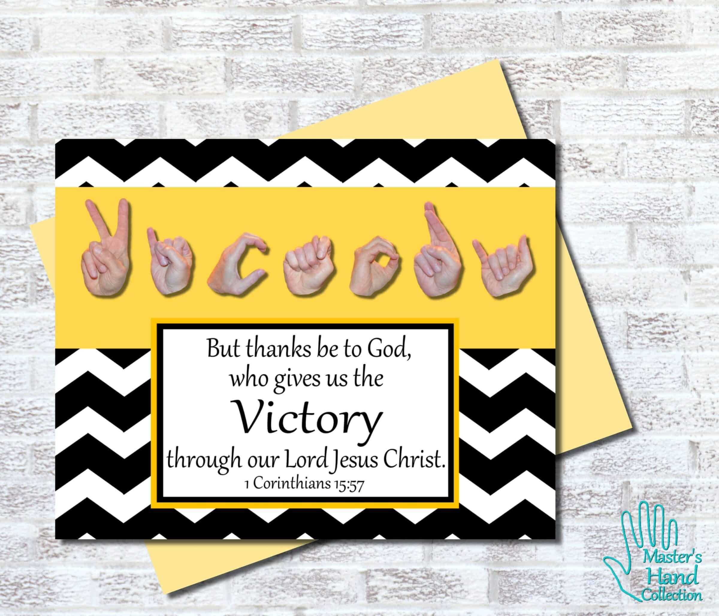 Victory Black and White Printable Card