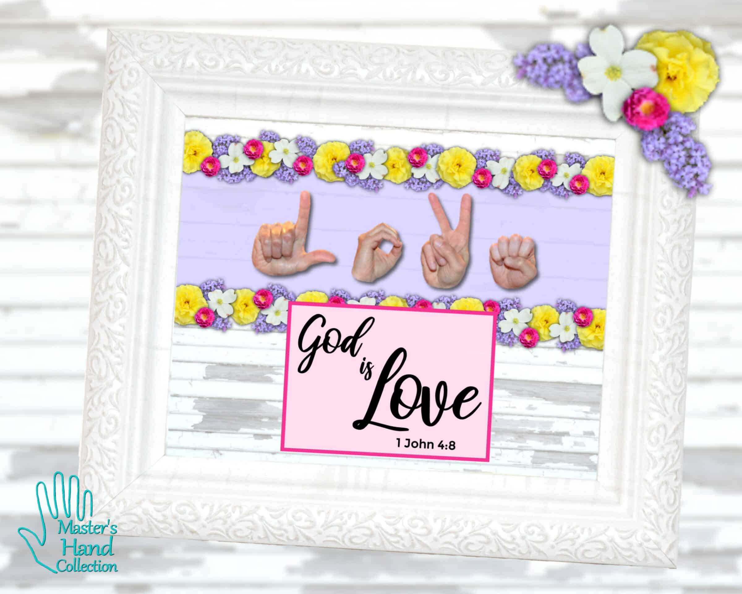 God is Love Bible Verse Art Print by Master's Hand Collection