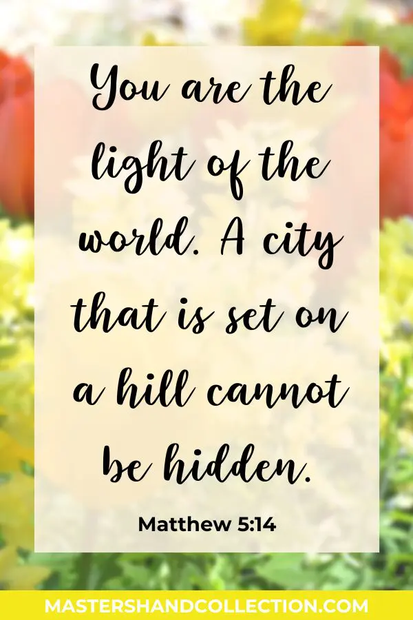 You are the Light of the World Matthew 5:14 Devotional - Master's Hand ...